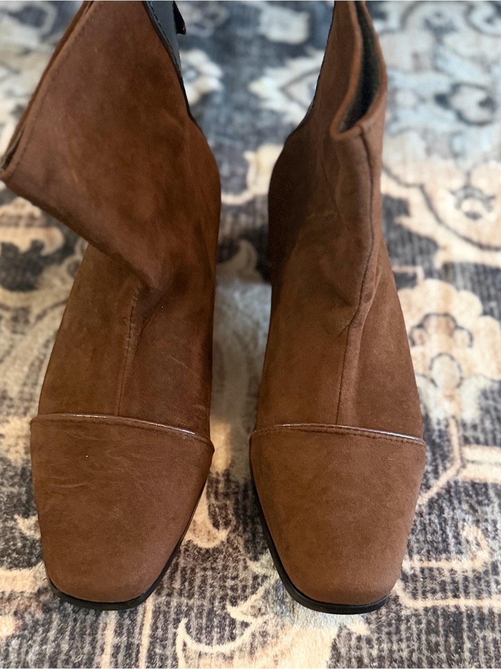 Women’s Brown Suede Ankle Booties - Classic Slip-On Style